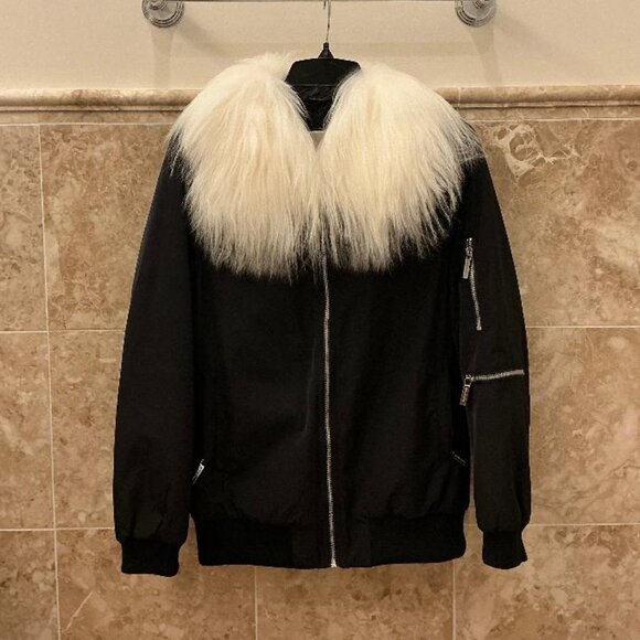 NWT - MICHAEL MICHAEL KORS Goat Hair Collar Bomber Jacket - Picture 9 of 9